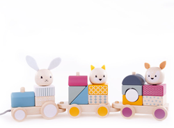 BigJigs train d'activités en bois - jouet à tirer certifié FSC
