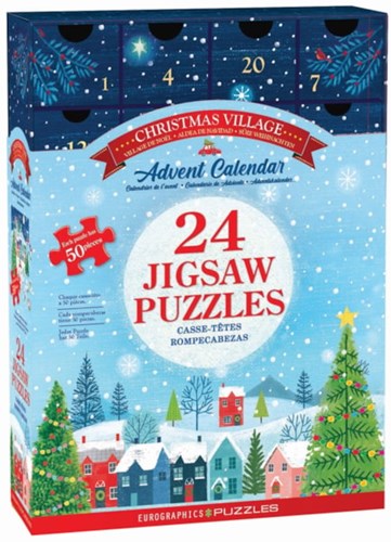 Eurographics calendrier de l'Avent puzzle Noël - Christmas Village carton-2
