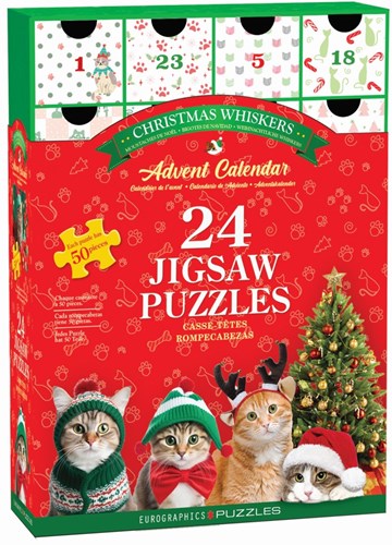 Eurographics calendrier de l'Avent puzzle chats Noël 1200 pièces