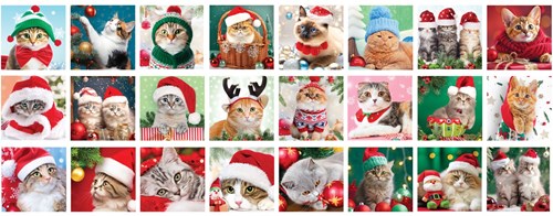 Eurographics calendrier de l'Avent puzzle chats Noël 1200 pièces-2