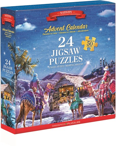 Eurographics calendrier de l'Avent puzzle crèche - 24 x 50 pièces-2