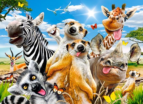 Castorland puzzle animaux African Selfie 200 pièces carton