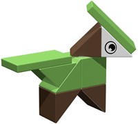 Ainstein jouet magnétique Baby dino blocs de construction créatifs-3