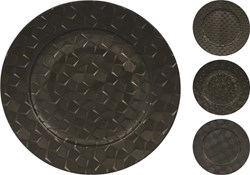 Home & Styling assiette de présentation plastique noir-gris 33cm accessoire de table