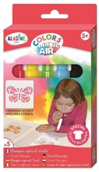Aladine feutres souffleurs textile Magic Air set pour enfants - marqueurs créatifs