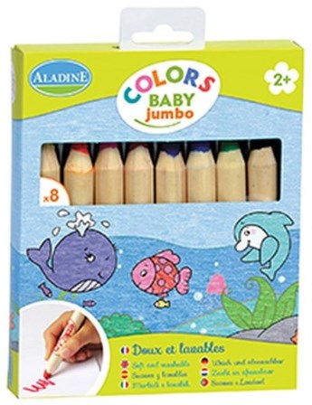 Aladine crayons bébé jumbo - craies douces et lavables pour enfants