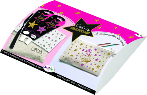Aladine kit créatif trousse à décorer licorne DIY paillettes école