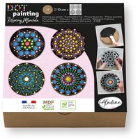 Aladine set créative dot painting - 8 dessous de verre 10cm peinture