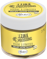 Aladine poudre à embosser jaune pastel 25 ml - matériel créatif pour tampons