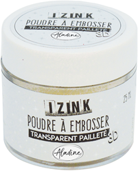 Aladine poudre à embosser 25 ml transparent pailleté pour loisirs créatifs