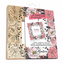 Aladine Aladine Houten Doodler Stempel 13,5x13,5 cm Bloemen