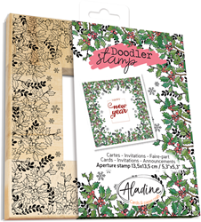 Aladine Aladine Houten Doodler Stempel 13,5x13,5 cm Kerst