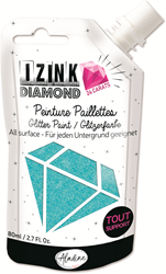 Aladine Aladine Izink Diamond Glitterverf 24 Karaat 80 ml Lichtblauw