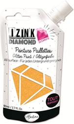 Aladine Aladine Izink Diamond Glitterverf 24 Karaat 80 ml Oranje