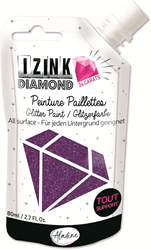 Aladine peinture pailletée violet 24 carats - Izink Diamond 80 ml peinture créative
