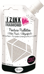 Aladine Aladine Izink Diamond Glitterverf 24 Karaat 80 ml Zilver