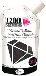 Aladine Aladine Izink Diamond Glitterverf 24 Karaat 80 ml Zwart