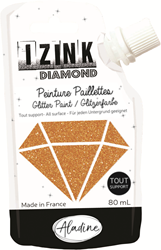 Aladine peinture pailletée Izink Diamond 80 ml cuivre pour projets créatifs