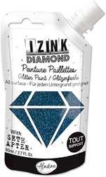 Aladine peinture pailletée Izink Diamond 80 ml bleu magnifique loisirs créatifs