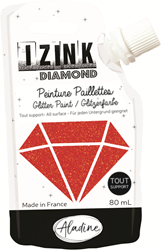 Aladine peinture pailletée rouge Izink Diamond 80 ml - peinture créative