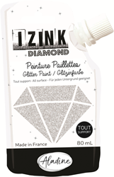 Aladine peinture pailletée Izink Diamond 80 ml argent - peinture créative