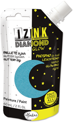 Aladine peinture pailletée Izink Diamond Glow 60 ml bleu glow in the dark