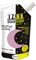 Aladine peinture loisirs créatifs Izink Diamond Glow rose 60 ml phosphorescente