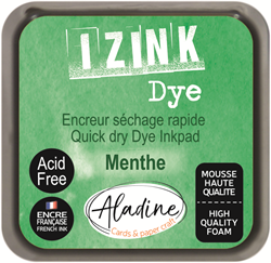 Aladine encreur vert menthe 5x5 cm - encre séchage rapide