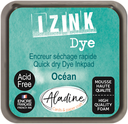 Aladine encreur Izink Dye turquoise océan 5x5 cm aquarelle