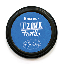Aladine encreur textile bleu - tampon encreur pour tissu
