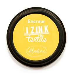 Aladine encreur textile jaune - tampon encreur pour tissus et textiles