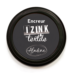 Aladine encreur textile noir - tampon tissu coton lin soie