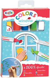 Aladine feutres pour fenêtres - set de 5 pièces Noël - stylos créatifs enfants