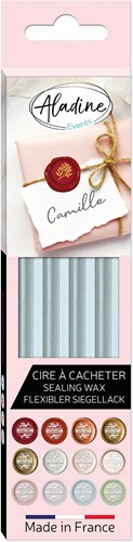 Aladine bâtons de cire à cacheter set 4 pièces bleu ciel loisirs créatifs