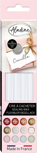 Aladine bâtons de cire à cacheter - set de 4 transparents pour loisirs créatifs