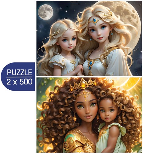 Alipson Puzzle 2 Puzzles - La Lune et le Soleil - Collection Mère et Fille - 500 Teile