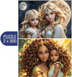 Alipson Puzzle 2 Puzzles - La Lune et le Soleil - Collection Mère et Fille - 500 Teile