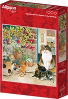Alipson Puzzle puzzle Agneatha et ses chatons sur le pas de la porte - 1000 pièces-2