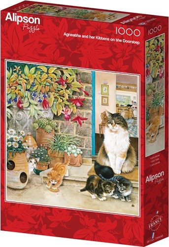 Alipson Puzzle puzzle Agneatha et ses chatons sur le pas de la porte - 1000 pièces-2