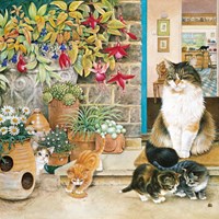 Alipson Puzzle puzzle Agneatha et ses chatons sur le pas de la porte - 1000 pièces