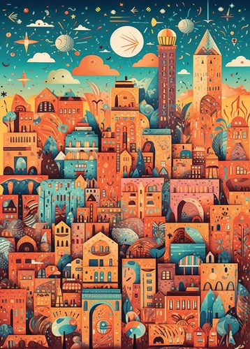 Alipson Puzzle Erstaunliche Stadt - 500 Teile