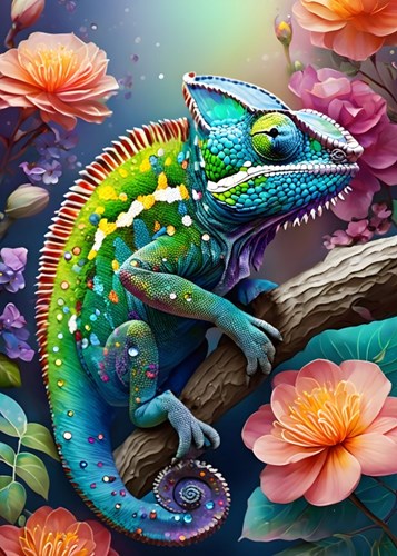 Alipson Puzzle Buntes Chamäleon - 500 Teile