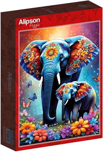 Alipson Puzzle animaux - Éléphants Maternal Love Collection 1000 pièces-2