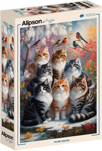 Alipson Puzzle puzzle chat hiver 1000 pièces carton-2