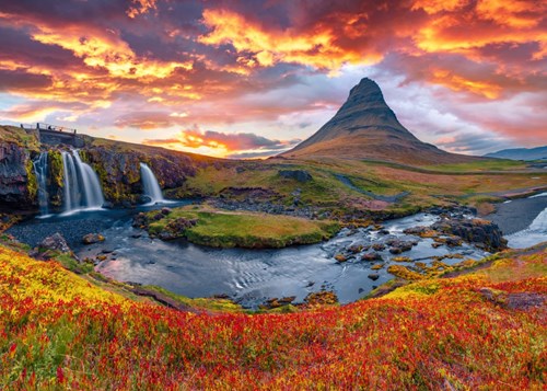 Alipson Puzzle Kirkjufellsfoss-Wasserfall - Island - 500 Teile