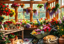 Alipson Puzzle Nap in the Greenhouse - Puzzle pour enfants sur le thème de la serre