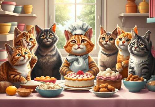 Alipson Puzzle puzzle chat Pastry Cats in Action - 1000 pièces