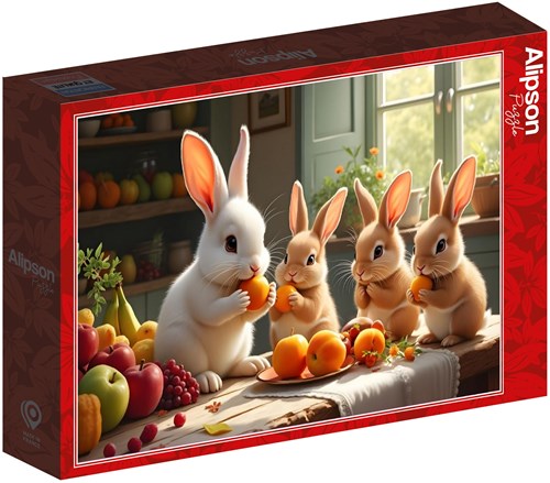 Alipson Puzzle - Jeu pour enfants The Little Rabbits' Feast pièces de puzzle-2
