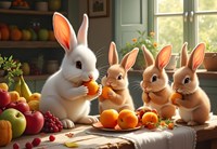Alipson Puzzle - Jeu pour enfants The Little Rabbits' Feast pièces de puzzle