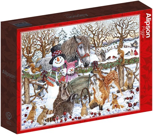 Alipson Puzzle bonhomme de neige puzzle d'hiver - 500 pièces amusement hivernal-2
